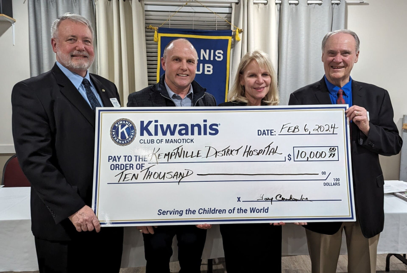 Manotick Kiwanis Club Makes $10,000 Donation to Kemptville District Hospital