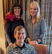 Seated: Peter Van Adrichem, KDH Foundation CT Scanner Donor.  Standing: (l-r) Geraldine Taylor and Margret Norenberg, KDH Foundation Board Chair.