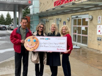 Pictured (l-r): Kemptville Tim Horton’s owners, Jose Salvador and Ingrid Kohling, Foundation Board Chair, Margret Norenberg, and Foundation Executive Director, Joanne Mavis